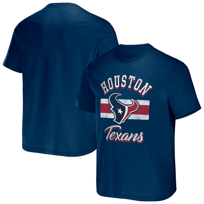Men's Navy Houston Texans X Darius Rucker Collection Stripe T-Shirt